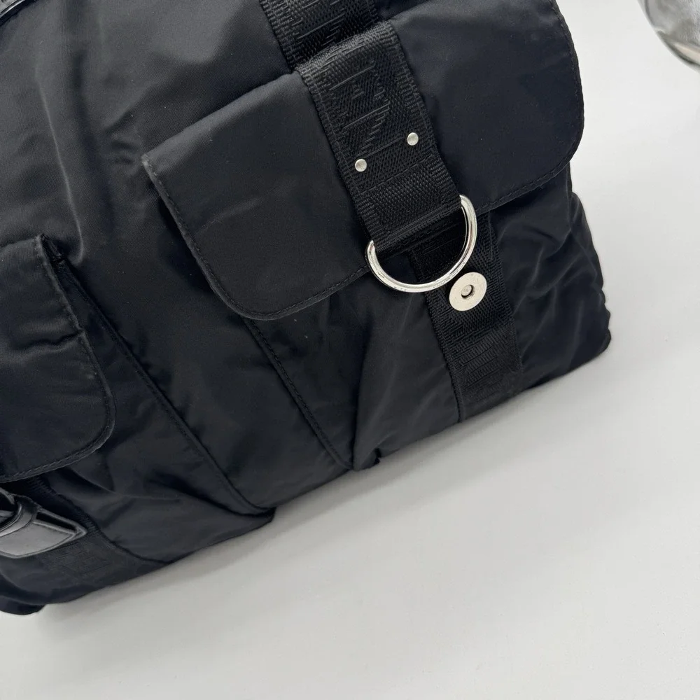 Lauren Ralph‎ Lauren Black Nylon Satchel Shoulder Bag 16x15x7 VTG 90s Read